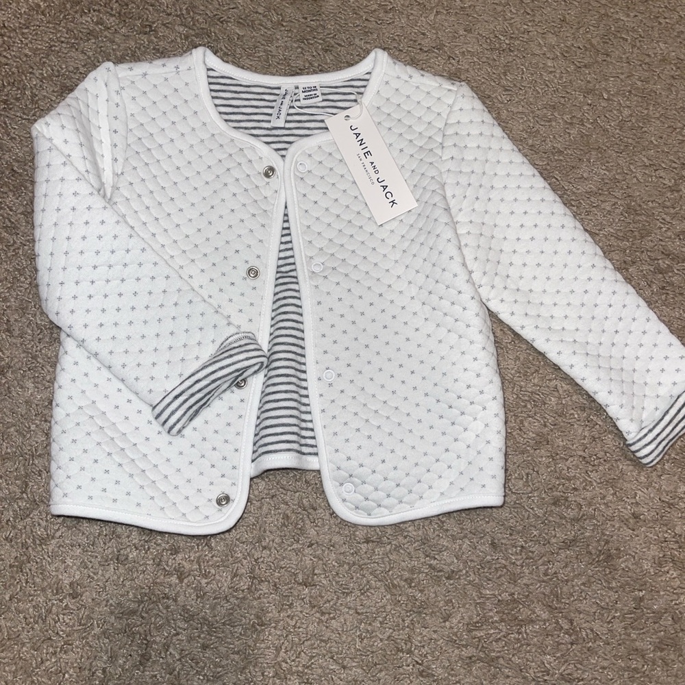 Janie and Jack White Quilted Kids Puffer Jacket